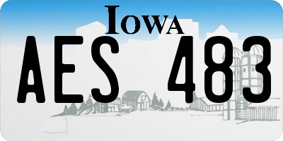 IA license plate AES483