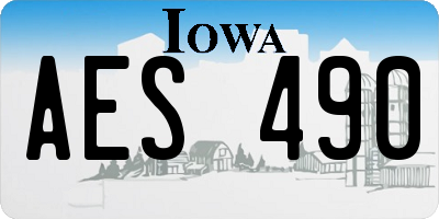 IA license plate AES490