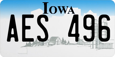 IA license plate AES496