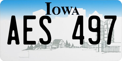 IA license plate AES497