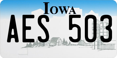 IA license plate AES503