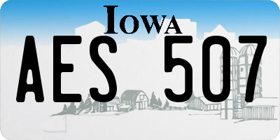 IA license plate AES507
