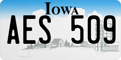 IA license plate AES509