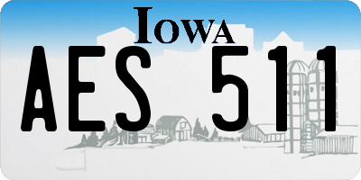 IA license plate AES511