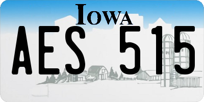 IA license plate AES515