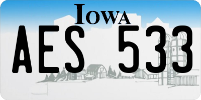 IA license plate AES533