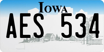 IA license plate AES534