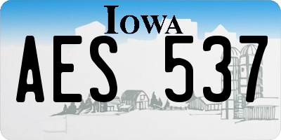 IA license plate AES537