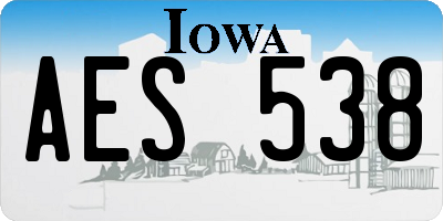 IA license plate AES538
