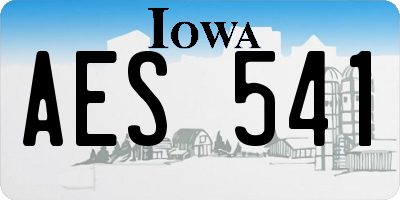IA license plate AES541