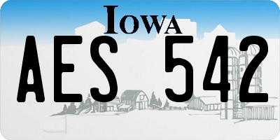 IA license plate AES542