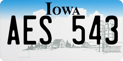IA license plate AES543