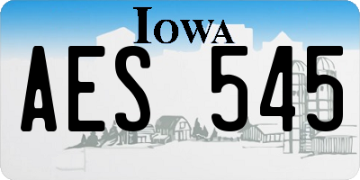 IA license plate AES545