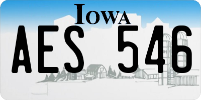 IA license plate AES546
