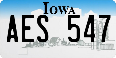 IA license plate AES547