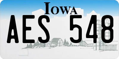 IA license plate AES548