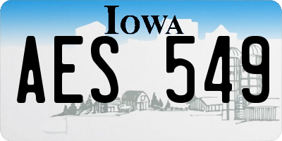IA license plate AES549