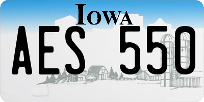 IA license plate AES550