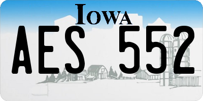 IA license plate AES552