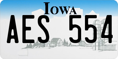 IA license plate AES554