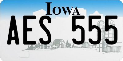 IA license plate AES555