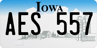 IA license plate AES557