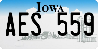 IA license plate AES559