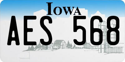 IA license plate AES568
