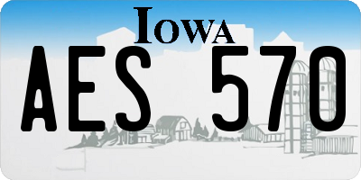 IA license plate AES570