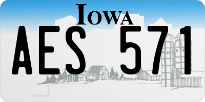 IA license plate AES571