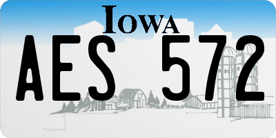 IA license plate AES572