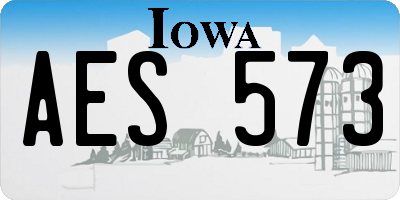 IA license plate AES573