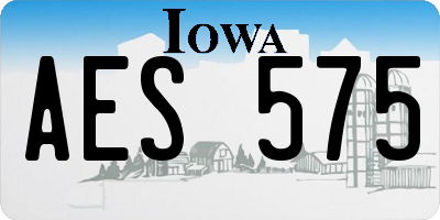 IA license plate AES575
