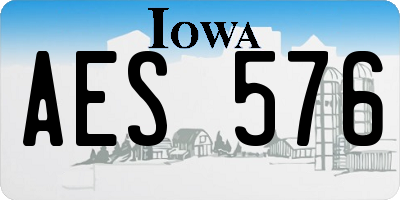 IA license plate AES576
