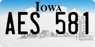 IA license plate AES581