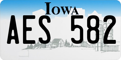 IA license plate AES582