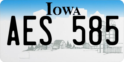 IA license plate AES585