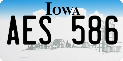 IA license plate AES586