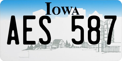 IA license plate AES587