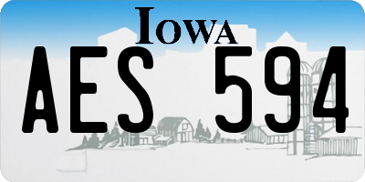 IA license plate AES594