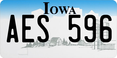 IA license plate AES596