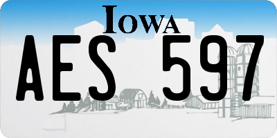IA license plate AES597