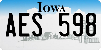 IA license plate AES598