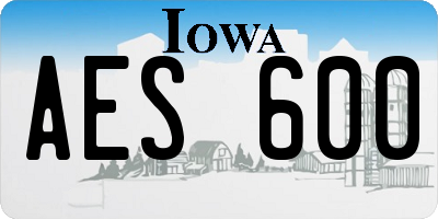 IA license plate AES600