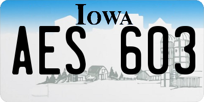 IA license plate AES603