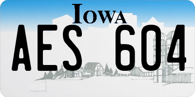 IA license plate AES604