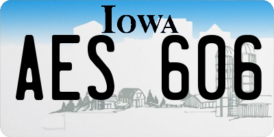 IA license plate AES606