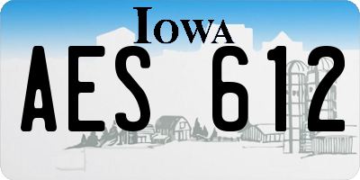IA license plate AES612