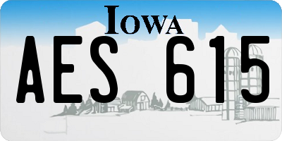 IA license plate AES615
