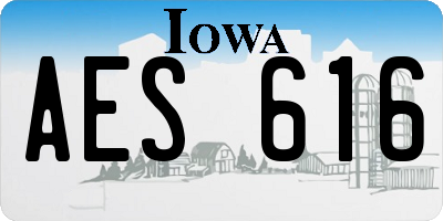 IA license plate AES616
